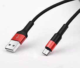 Кабель HOCO X26 Micro USB 2A черный-красный