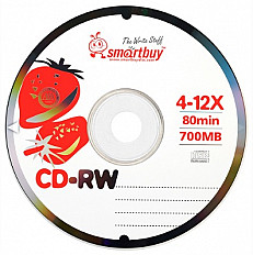 Диск Smartbuy CD-RW 4-12X, 80min, 700MB - 10 штук