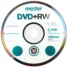 Диск Smartbuy DVD+RW 1-4X, 120min, 4.7GB - 10 штук