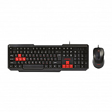 Проводной комплект клавиатура и мышь Smartbuy ONE SBC-230346-KR, черный-красный