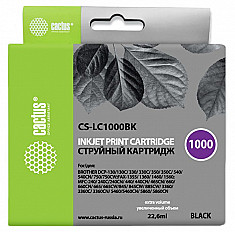 Картридж струйный Cactus CS-LC1000BK для Brother DCP130C/330С, MFC-240C/5460CN, 600стр. черный