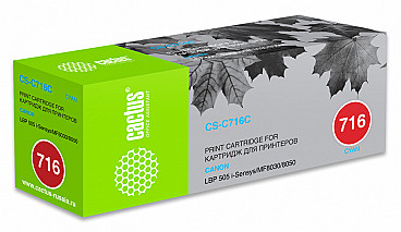 Картридж Cactus CS-C716C для Canon i-Sensys LBP-5050/5050N/CP1515n/CM1312MFP/MF8050cn, голубой