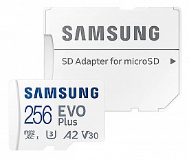 Карта памяти Samsung Micro SD 256 Гб (10 class) + SD адаптер