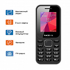 Мобильный телефон teXet TM-122 черный