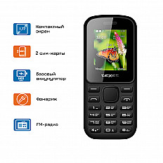 Мобильный телефон teXet TM-130 черный-красный