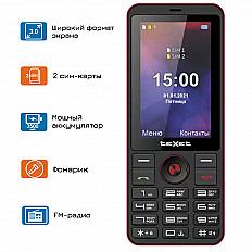 Мобильный телефон teXet TM-321 черный-красный