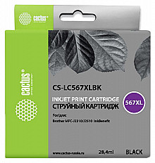 Картридж струйный Cactus CS-LC567XLBK для Brother MFC-J2510/J2310, 28.4мл., черный