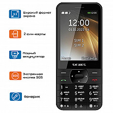 Мобильный телефон teXet TM-423 черный