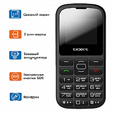Мобильный телефон teXet TM-B316 черный