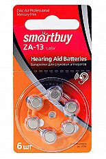 Батарейка для слуховых аппаратов Smartbuy ZA-13, ZA13/AC13/PR48 (SBZA-A13-6B) 6 штук