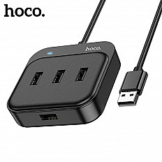 Переходник HUB HOCO HB31 на 4 порта USB, разъем USB, 0.2 метра, черный