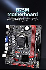 Материнская плата Micro ATX B75M, DDR3 до 16 ГБ, LGA1155, для Core i3/i5/i7