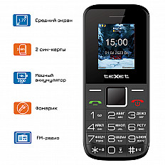 Мобильный телефон teXet TM-206 черный
