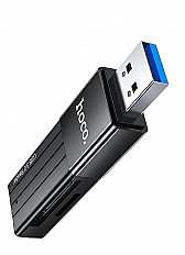 Переходник HOCO HB20 USB 3.0 Картридер, для SD и Micro SD, черный