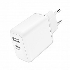Сетевое зарядное устройство Olmio 30W USB-C/USB-A быстрая зарядка (043787) белый