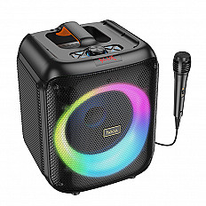 Портативная акустическая система HOCO HA1 Karaoke, FM, RGB, черный