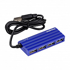USB HUB, хаб на 4 порта Smartbuy USB 2.0 (SBHA-6810-B) синий