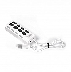 Переходник USB HUB Smartbuy на 4 порта (SBHA-7204-W) белый