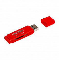 Переходник картридер Smartbuy USB для Micro SD, SD, SDXC, SDHC (SBR-715-R) красный