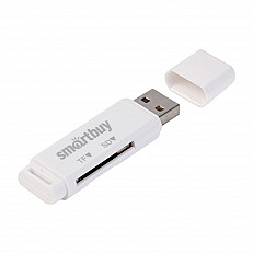 Переходник картридер Smartbuy USB для Micro SD, SD, SDXC, SDHC (SBR-715-W) белый