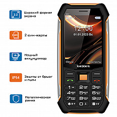 Мобильный телефон teXet TM-D412 черный-оранжевый