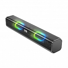 Беспроводная колонка HOCO BS49 FM radio, RGB, черный
