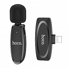 Беспроводной петличный микрофон HOCO L15 Lightning 8pin, черный