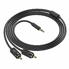 Переходник HOCO UPA28 тюльпан с 2RCA на Jack 3.5mm - 1.5 метра, черный