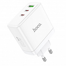 Сетевое зарядное устройство HOCO N30 2xUSB-C, USB-A, 65W "быстрая зарядка", белый