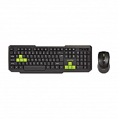 Беспроводной комплект клавиатура и мышь Smartbuy ONE SBC-230346-AG-KN, черный-зеленый