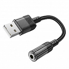 Переходник HOCO LS37 Audio, Mic, 3.5 мм для разъема USB-A, черный