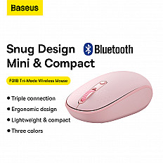 Беспроводная мышь Baseus F01B TRI-MODE Bluetooth (B01055503413-00) розовый