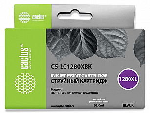 Картридж струйный Cactus  CS-LC1280XBK для Brother MFC-J6510DW/J6710DW/J6910DW, 62ml, черный