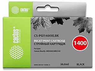 Картридж струйный Cactus CS-PGI1400XLBK для Canon Maxify MB2040/MB2340, 36ml, черный