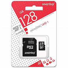 Карта памяти Smartbuy microSDXC UHS-1 128 Гб (SB128GBSDCL10-01) class 10