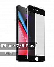 Защитное стекло 3D HOCO G11 для iPhone 7/8 Plus, черный - 2 штуки