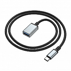 Кабель HOCO US10 USB 3.0 (OTG) , USB-C to USB-A, 5GB/s, 50 см. черный