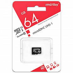 Карта памяти Smartbuy Micro SD 64 Гб без адаптера (SB64GBSDCL10-00)