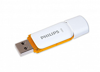 USB Флеш-накопитель PHILIPS SNOW 128 Гб, оранжевый-белый