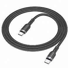 Кабель HOCO U117 USB-C to USB-C, 3A/60W, 1.2 метра, черный