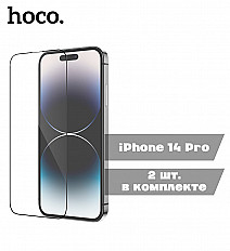 Защитное стекло HOCO G10 для iPhone 14 Pro - 2 шт. в упаковке, черный