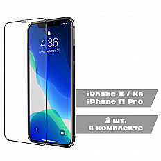 Защитное стекло HOCO G10 для iPhone X/Xs/11 Pro - 2 шт. в упаковке, черный