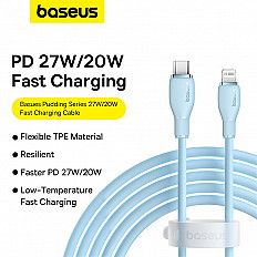 Кабель Baseus Lightning 8pin 2.4A (P10355701311-01) 2 метра, голубой