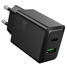 Сетевое зарядное устройство HOCO N71 USB-C/USB-A, PD30W "быстрая зарядка" черный