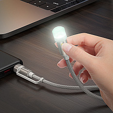 Кабель фонарик HOCO UA38C UCB-C, USB-A, 0.3 метра, черный