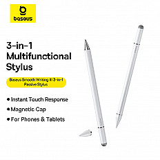 Стилус Baseus Smooth Writing 3 в 1, универсальный (P80080804213-00) белый
