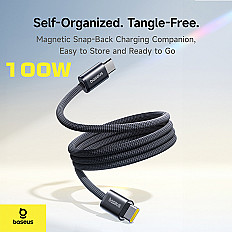 Кабель Baseus Dynamic 4 Pro, 100W USB-C to USB-C, "быстрая зарядка" (P10385200111-00) черный