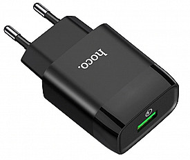 Сетевое зарядное устройство HOCO C72Q USB 3A/18W черный