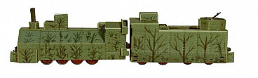 Сборная модель из картона Бронепаровоз №302 зеленый