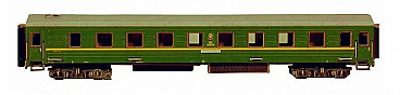 Сборная модель из картона Спальный вагон №295-2 зеленый